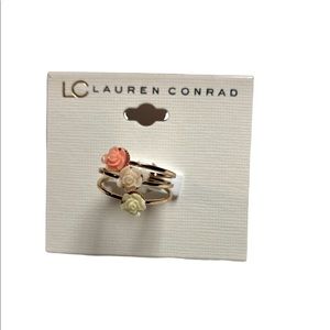 Lauren Conrad Designer Stacked Floral Ring Set